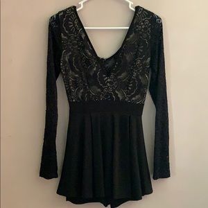 Black mini dress romper (size S)